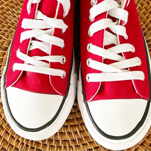 C&C California Canvas Low Rise Platform Sneaker Red Women's Size 6M - Picture 5 of 6